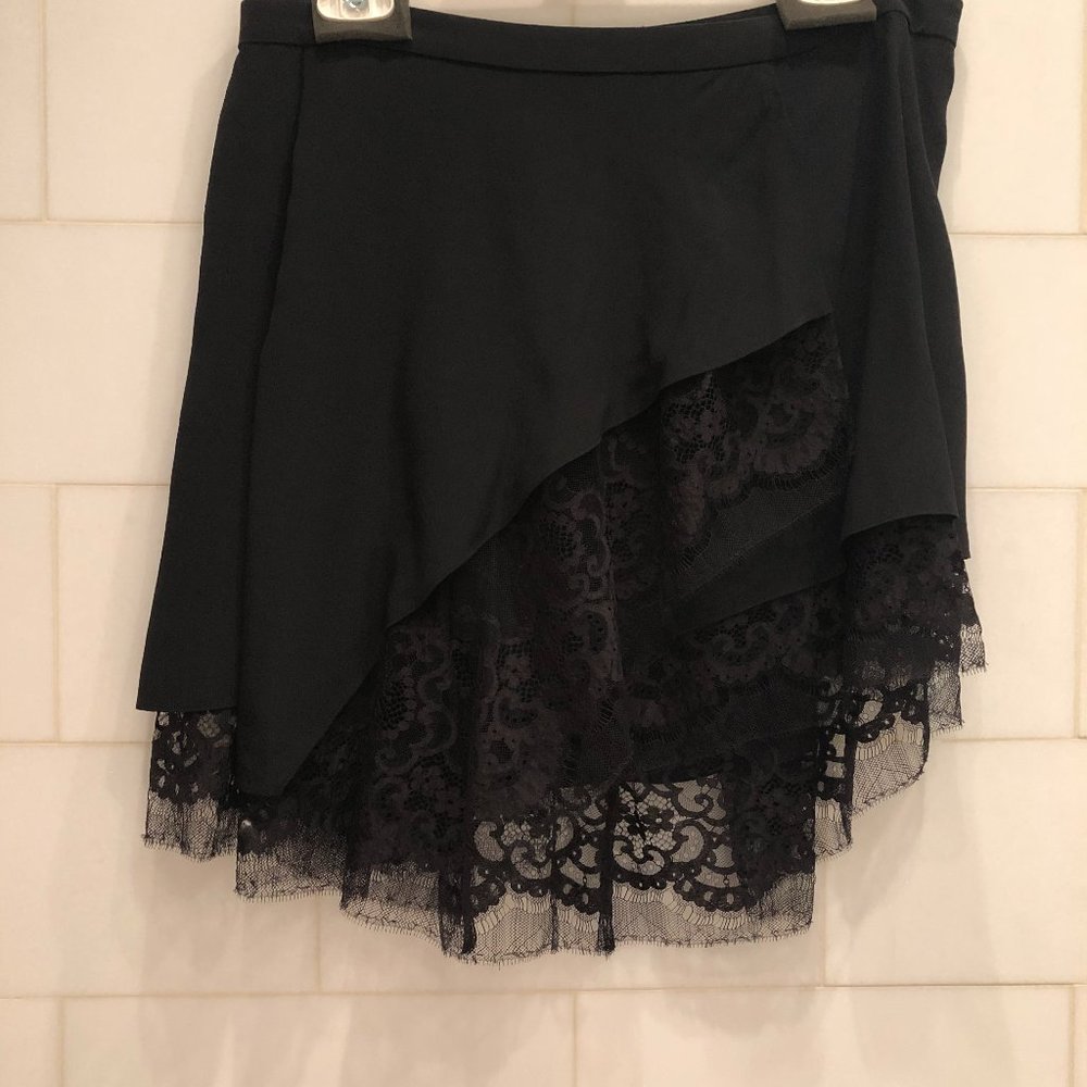 Silk and Lace Mini Skirt